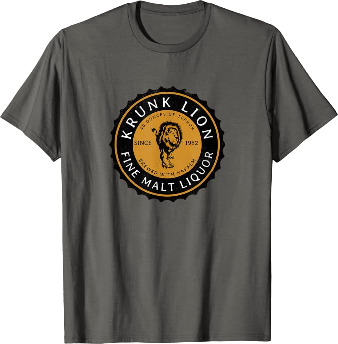 Retro Krunk Lion Fine Malt Liquor “Brewed with Napalm” T-Shirt